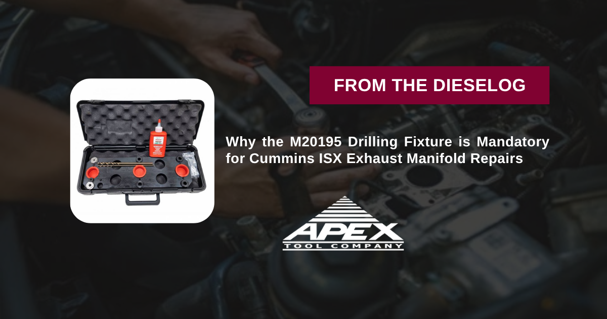 M20195 Broken Exhaust Manifold Bolt Removal Kit for Cummins ISX ISX15 Main Tool Layout
